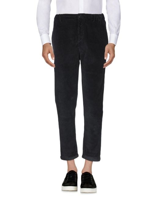 Daniele Alessandrini Black Charcoal Pants Cotton, Elastane for men