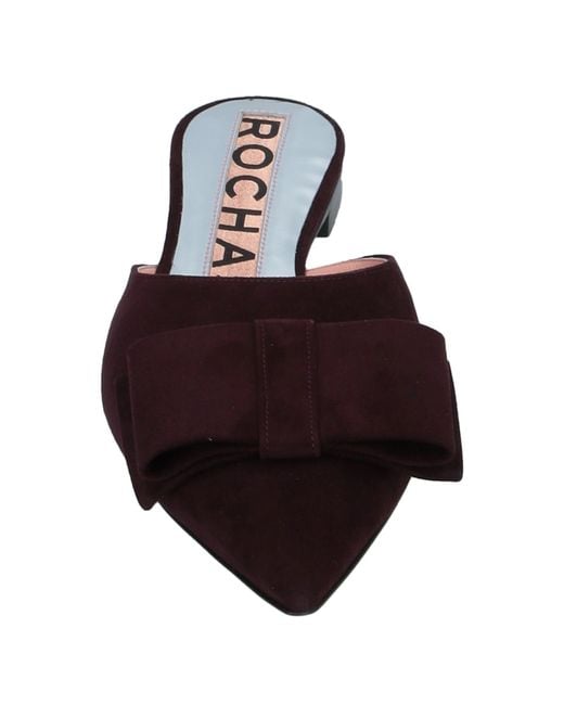 Rochas White Plum Mules & Clogs Leather