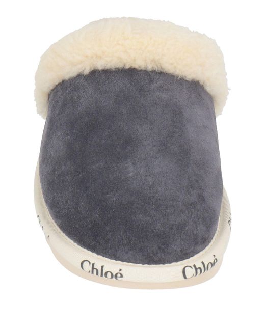 Chloé Gray Mules & Clogs Soft Leather