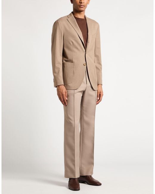 Boglioli Natural Blazer Polyester, Virgin Wool, Viscose, Elastane for men