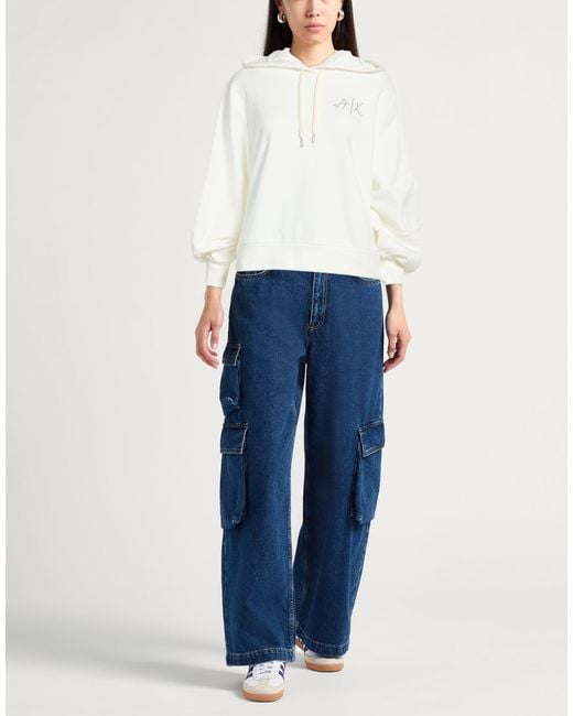 ARMANI EXCHANGE White Sweatshirt Cotton, Elastane