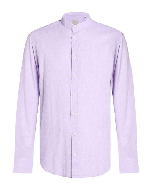 BASTONCINO Purple Lilac Shirt Linen, Cotton for men