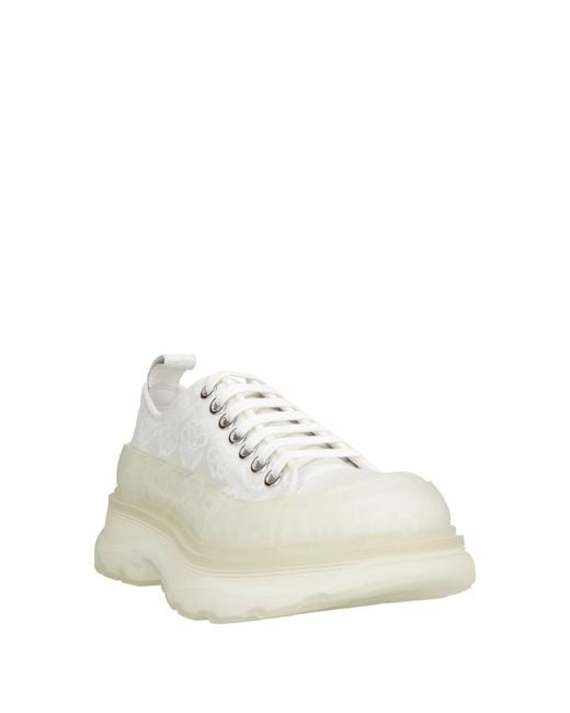 McQueen White Sneakers Textile Fibers