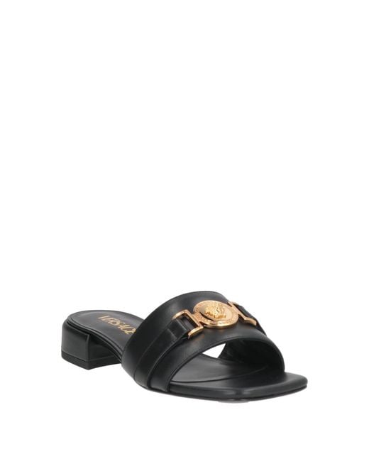 Versace Black Sandals Leather