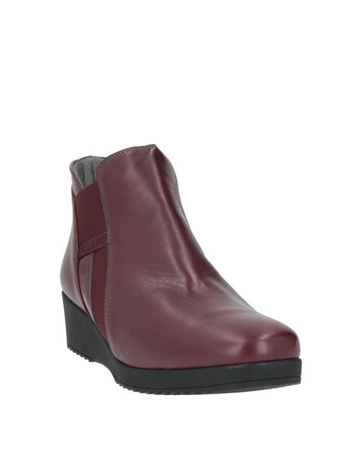 Melluso Purple Ankle Boots Leather