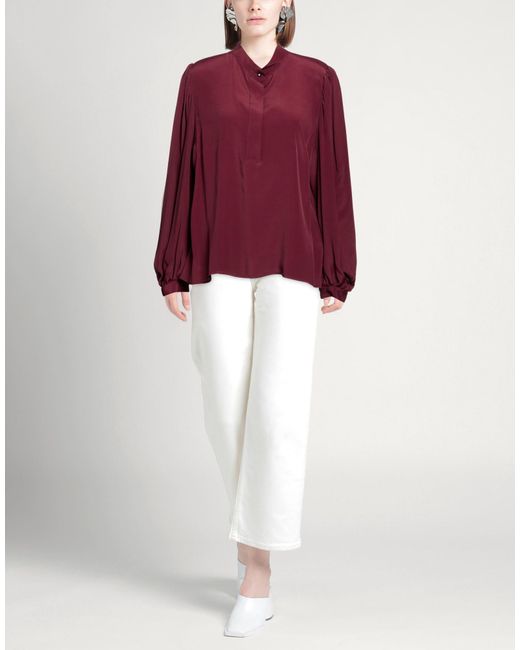 Shirtaporter Red Burgundy Top Acetate, Silk