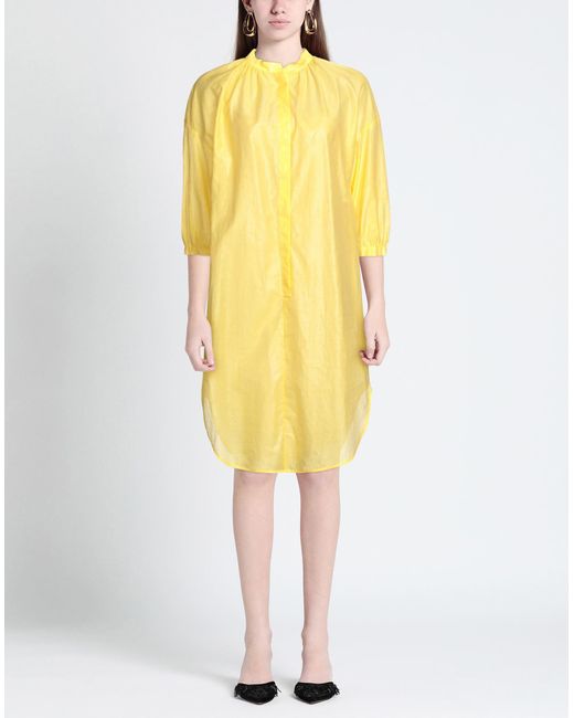Tela Yellow Midi Dress