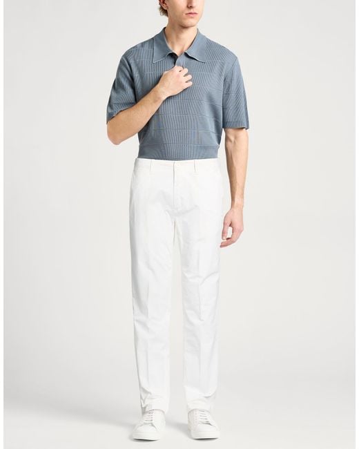 Corneliani White Pants Cotton, Elastane for men