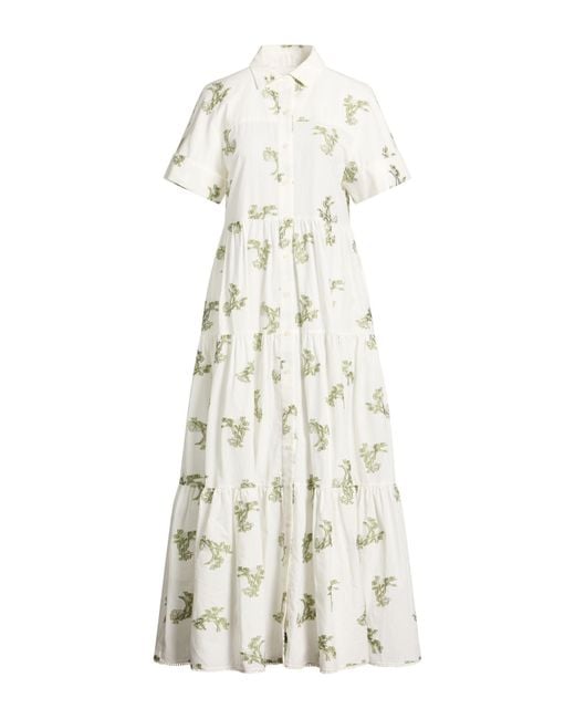 Erdem White Maxi Dress Cotton, Polyester