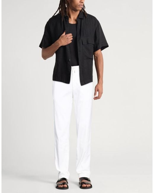 Kiton White Pants Cotton, Lycra, Elastane for men