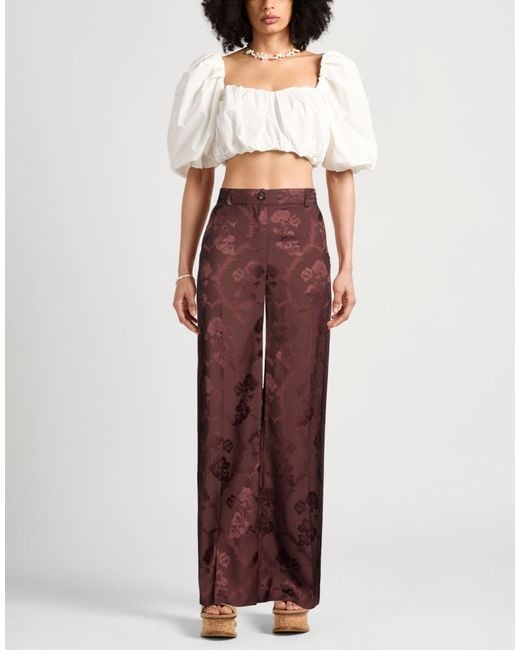 Etro Purple Pants Viscose, Wool