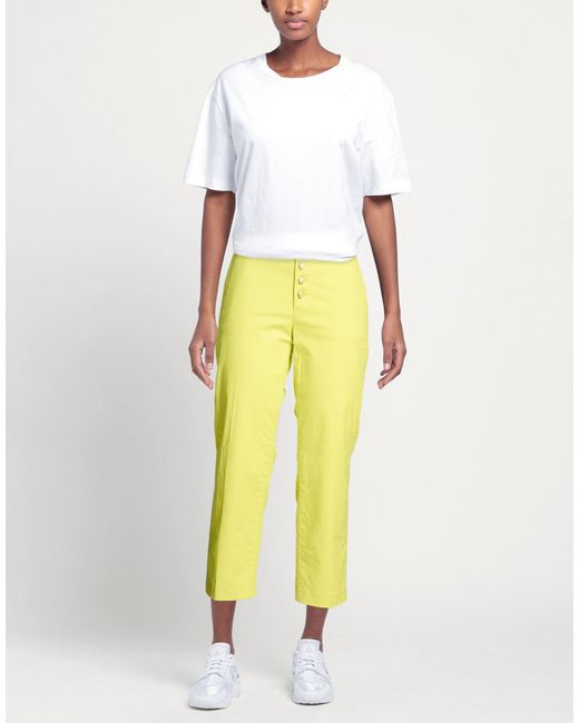 Dondup Yellow Pants Cotton, Elastane