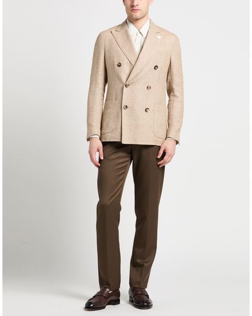 Lardini Natural Blazer Linen, Wool for men
