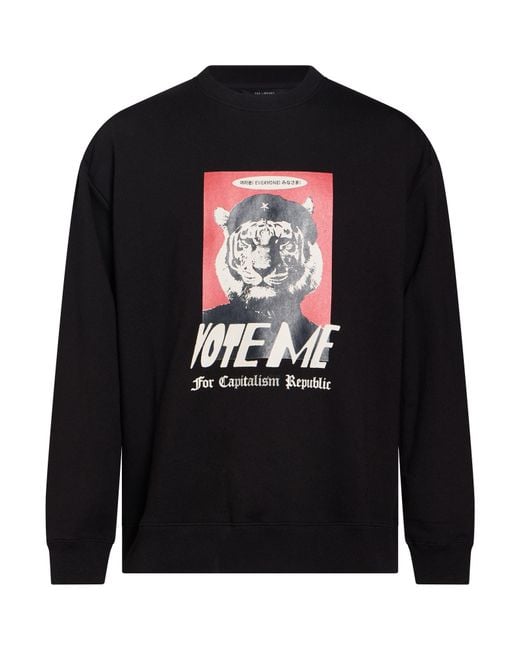 Tee Library Black Sweatshirt Cotton, Recycled Polyester for men