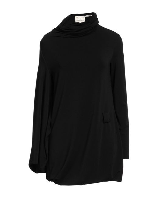 ALESSIA SANTI Black Mini Dress Polyester, Viscose, Elastane