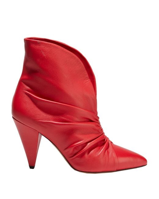 Isabel Marant Red Ankle Boots