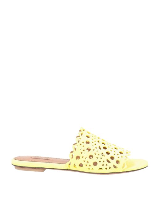 Alaïa Yellow Alaia Laser-cut Suede Sandals