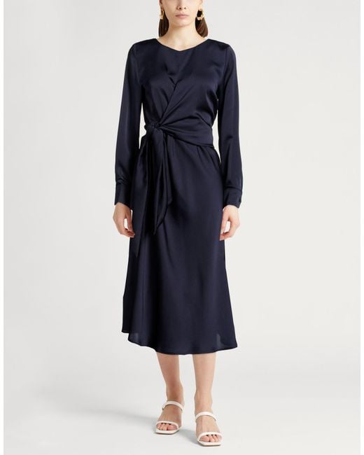 Marella Blue Midnight Midi Dress Polyester