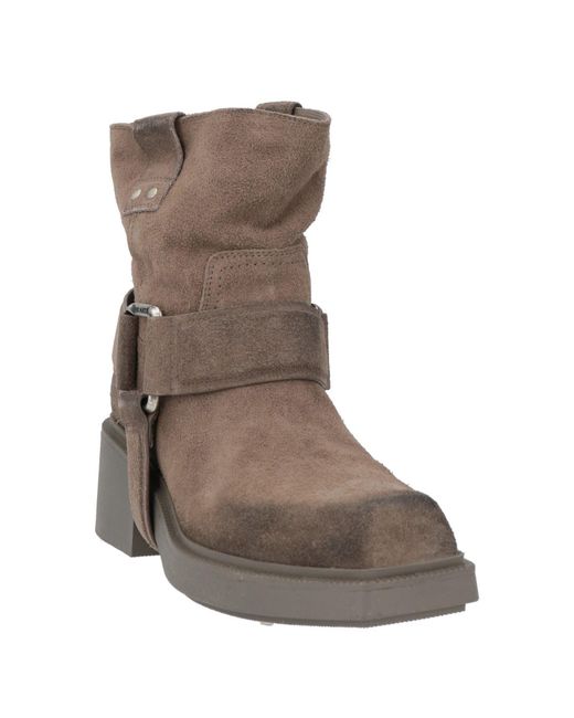 Vic Matié Brown Taupe Ankle Boots Leather