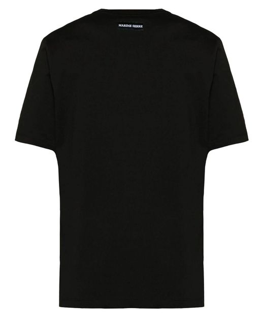 MARINE SERRE Sichelmond-T-Shirt aus Bio-Baumwolle in Black für Herren