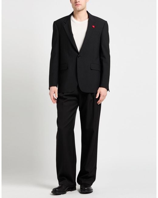 Lardini Black Blazer Polyester, Virgin Wool, Elastane for men