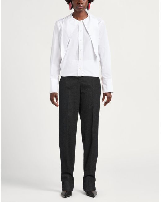 Emporio Armani Black Charcoal Pants Virgin Wool, Cashmere, Elastane