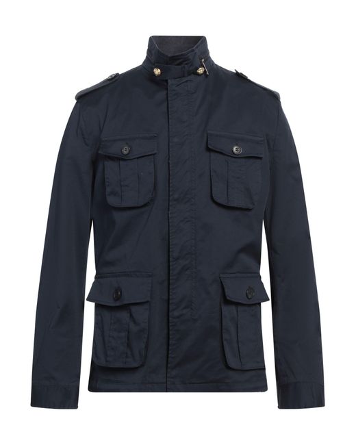 Brian Dales Blue Jacket Cotton, Elastane for men