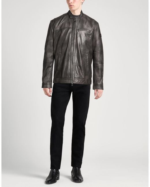 Peuterey Black Jacket Sheepskin for men