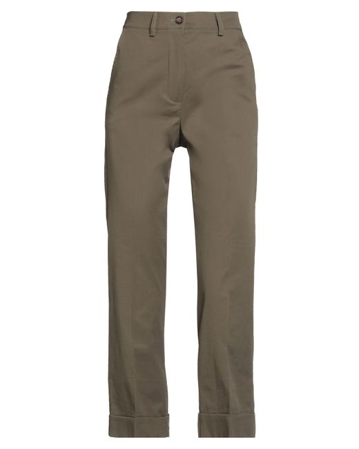 ANNA PALMER LOS ANGELES Gray Military Pants Cotton, Elastane