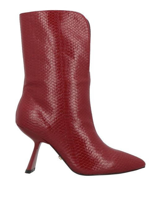 Twenty Four Haitch Red Ankle Boots