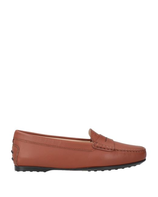 Tod's Brown Tan Loafers Leather