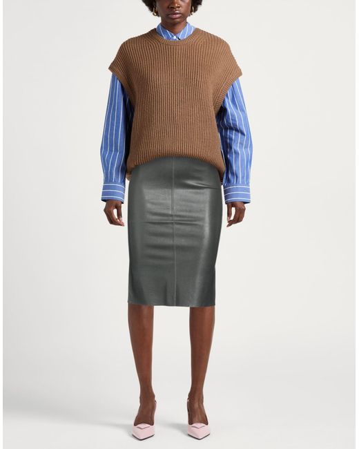 Jitrois Gray Midi Skirt Lambskin