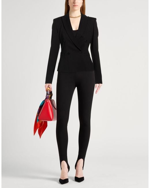 Dondup Black Blazer Viscose, Polyamide, Elastane