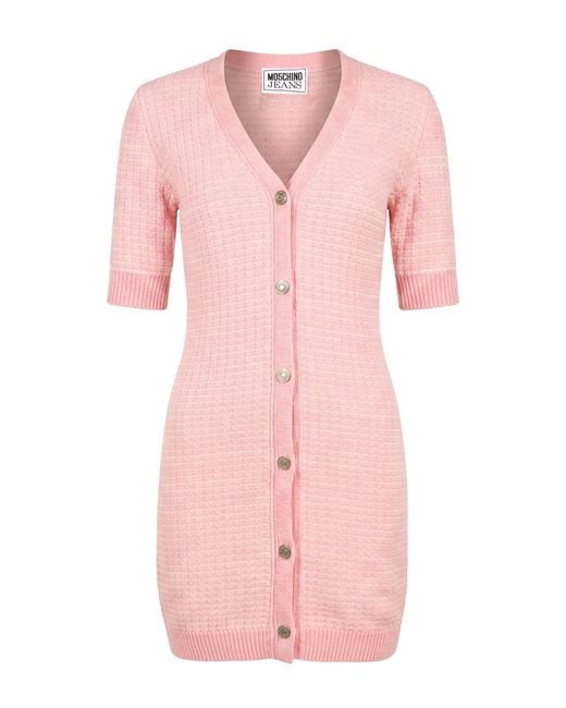 Moschino Pink Mini Dress Viscose, Cotton
