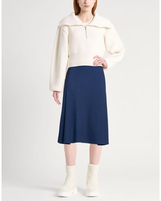 Bruno Manetti Blue Midi Skirt Virgin Wool
