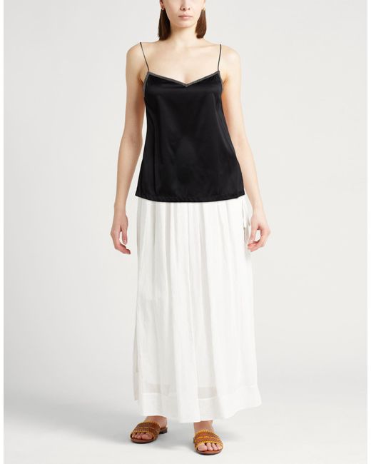 Fabiana Filippi Black Top Silk, Elastane, Leather, Ecobrass