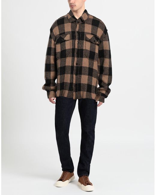 Gabriele Pasini Brown Shirt Polyamide, Virgin Wool, Polyester, Mohair Wool, Cashmere for men