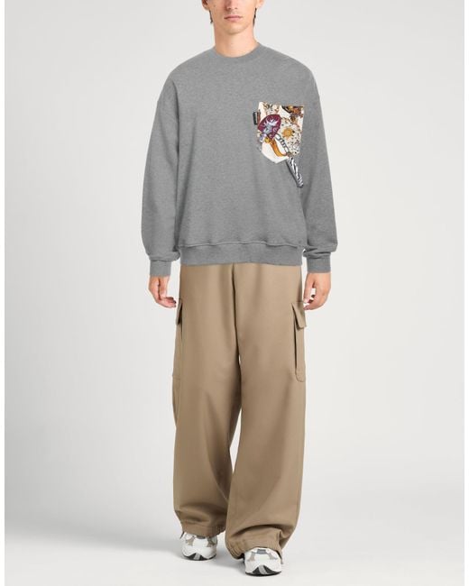 Just Cavalli Gray Sweatshirt Cotton, Elastane for men