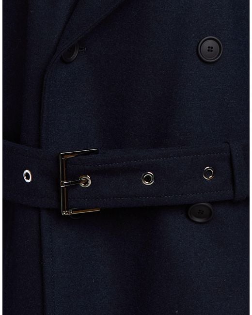 Boss Blue Coat Wool, Polyester, Viscose, Polyamide, Elastane for men