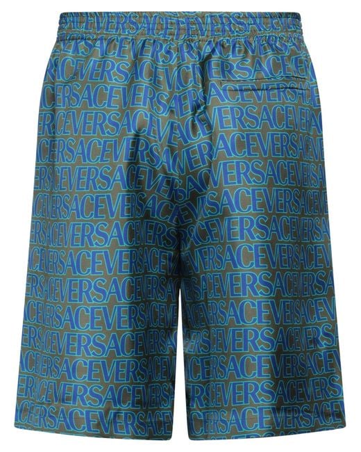 Versace Blue Shorts & Bermuda Shorts Silk for men