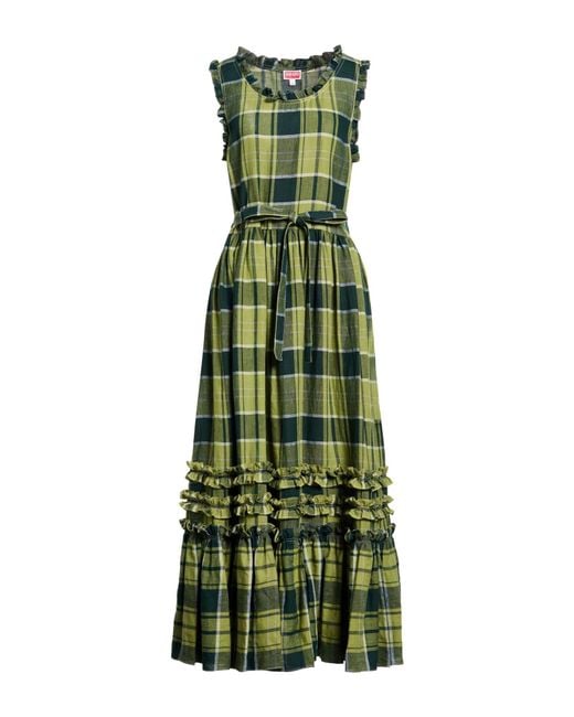KENZO Green Maxi Dress Linen