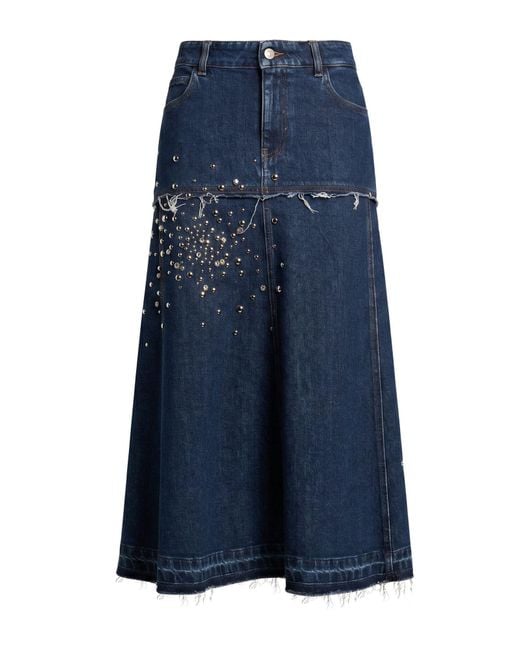 DES_PHEMMES Blue Denim Skirt Cotton, Elastane