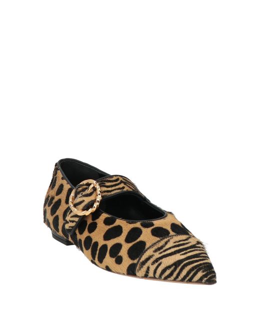 Ulla Johnson Natural Ballet Flats Calfskin