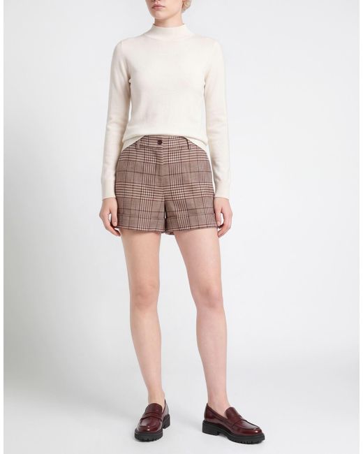 P.A.R.O.S.H. Brown Light Shorts & Bermuda Shorts Cotton, Wool, Polyamide