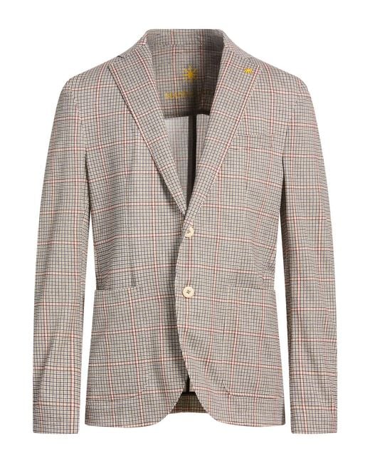 Manuel Ritz Brown Blazer Cotton, Elastane for men