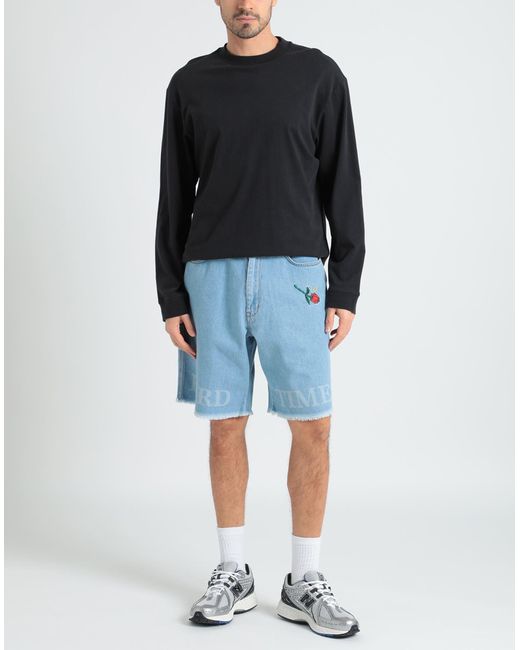 PAS DE MER Blue Denim Shorts for men