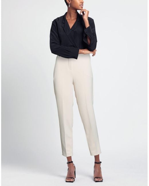 Nenette White Pants Polyester, Elastane