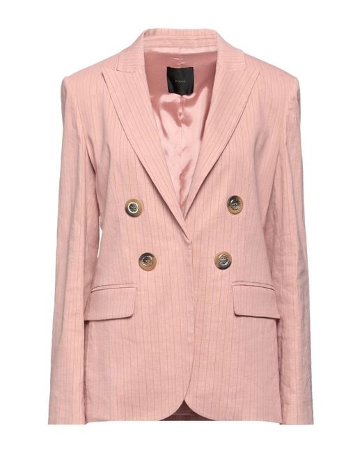 Pinko Pink Blazer Linen, Viscose, Elastane, Polyester