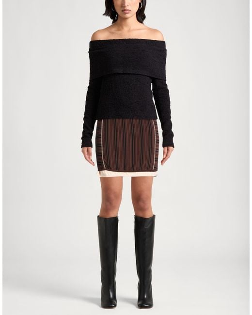 Sunnei Brown Mini Skirt Viscose, Elastane