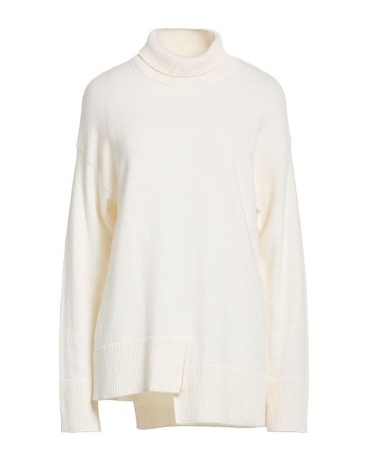 Alpha Studio White Rollkragenpullover